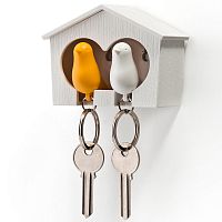 держатель+брелок для ключей двойной sparrow белый-желтый в Йошкар-Оле