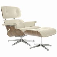 кресло eames style lounge chair & ottoman кремовое в Йошкар-Оле