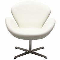 кресло swan chair экокожа белое в Йошкар-Оле