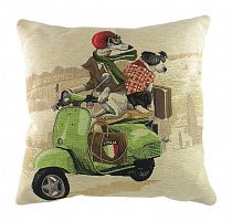 подушка с картинкой scooter dogs green в Йошкар-Оле