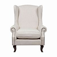 кресло мягкое с ушами белое collins wingback chair в Йошкар-Оле