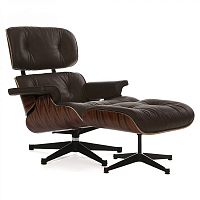 кресло eames style lounge chair палисандр коричневое в Йошкар-Оле