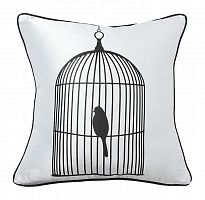 подушка с птичкой в клетке birdie in a cage white в Йошкар-Оле