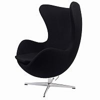 кресло arne jacobsen style egg chair черное в Йошкар-Оле