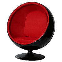 кресло eero ball chair черно-красное в Йошкар-Оле