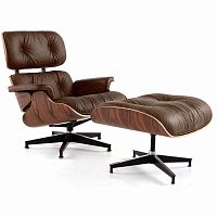 кресло eames style lounge chair & ottoman premium коричневое в Йошкар-Оле