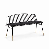 siena bench 120 черный металл черная ткань от la forma (ex julia grup) в Йошкар-Оле