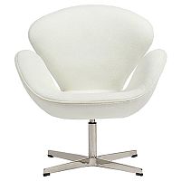 кресло swan chair кашемир белое в Йошкар-Оле