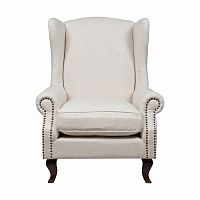 кресло collins wingback chair кремовая ткань в Йошкар-Оле