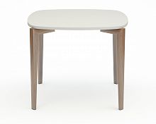 стол обеденный с белой столешницей и коричневыми ножками smooth compact в Йошкар-Оле