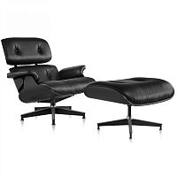 кресло eames style lounge chair черное в Йошкар-Оле