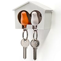 держатель+брелок для ключей двойной sparrow белый-оранж в Йошкар-Оле