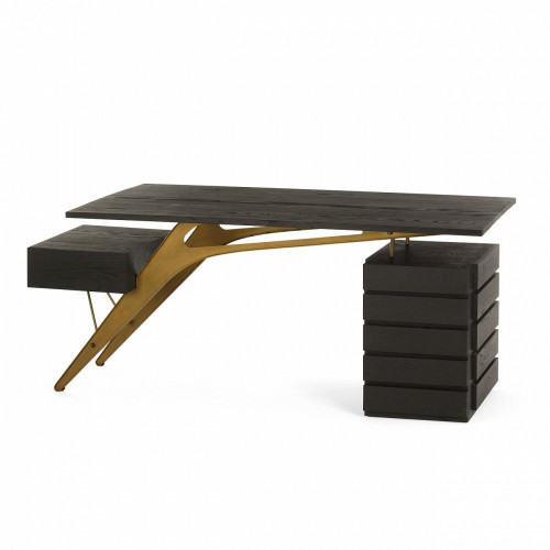 дизайнерский письменный стол деревянный черный bullard black в Йошкар-Оле