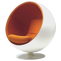 кресло eero ball chair бело-оранжевое в Йошкар-Оле