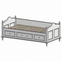 кровать-кушетка 90х190 с ящиками белая нордик в Йошкар-Оле