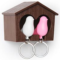держатель+брелок для ключей двойной sparrow коричневый-белый-розовый в Йошкар-Оле