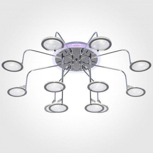 потолочная люстра eurosvet spider 80109/12 хром/синий+фиолетовый в Йошкар-Оле