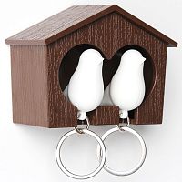 держатель+брелок для ключей двойной sparrow коричневый-белый в Йошкар-Оле