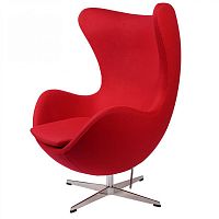 кресло arne jacobsen style egg chair красная шерсть в Йошкар-Оле