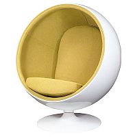 кресло eero ball chair бело-горчичное в Йошкар-Оле