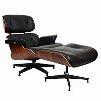 кресло eames style lounge chairчерное с коричневым в Йошкар-Оле