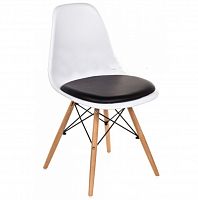 стул деревянный pc-011 белый / черный (eames style) в Йошкар-Оле