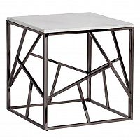 стол журнальный black chrome cube 55*55*56 см хром, белый в Йошкар-Оле