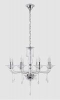 подвесная люстра crystal lux monica sp8 chrome/transparent в Йошкар-Оле