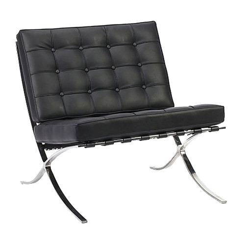 кресло barcelona chair кожа черное в Йошкар-Оле